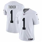 Men & Women & Youth Las Vegas Raiders #1 Tre Tucker White 2025 Vapor Stitched Jersey,baseball caps,new era cap wholesale,wholesale hats